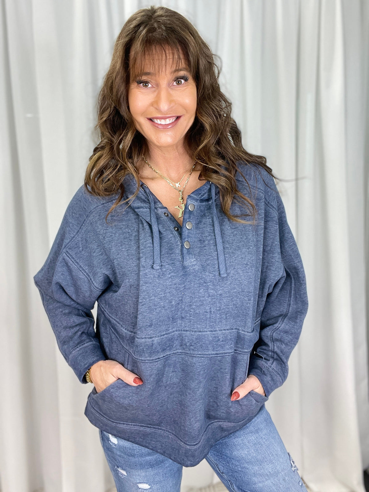 See You Soon Drift Burnout Fleece Hoodie In Blue *Final Sale*