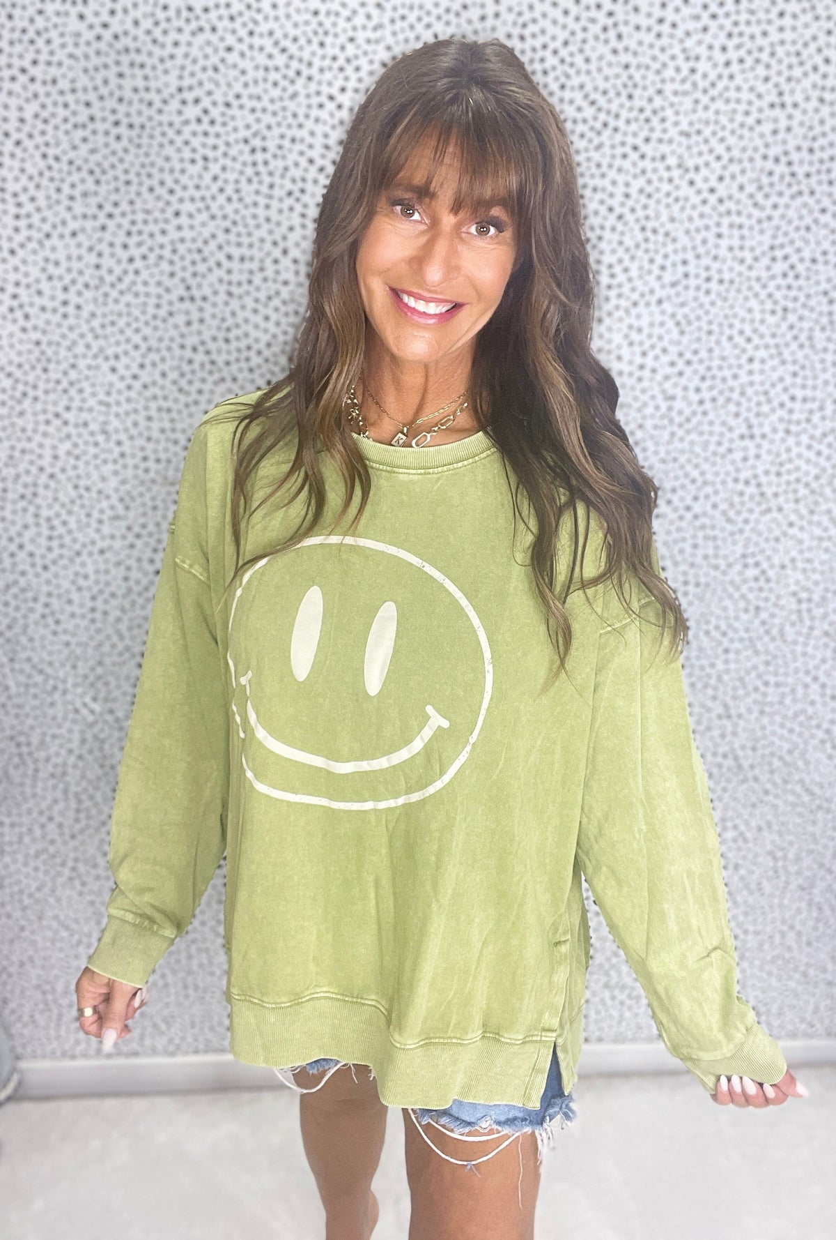 Curvy Pure Happiness Mineral Washed Pullover