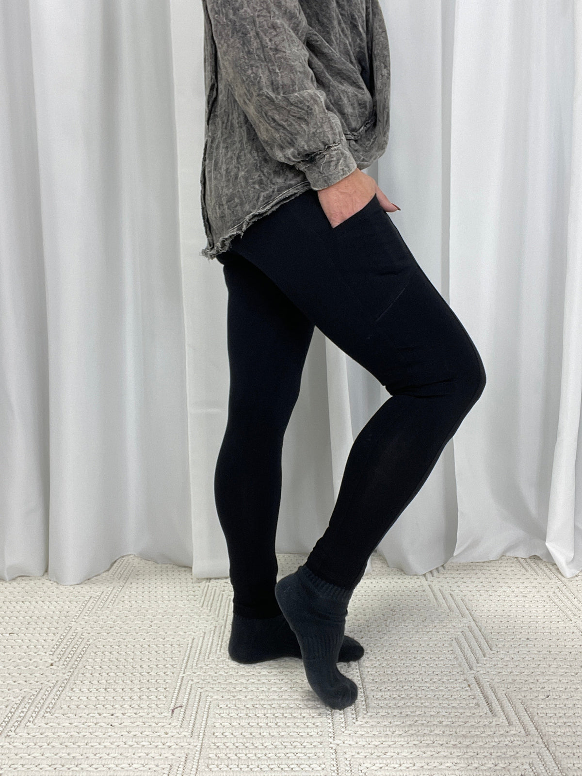 Love Of My Life Side Pocket Leggings in Black *Final Sale*