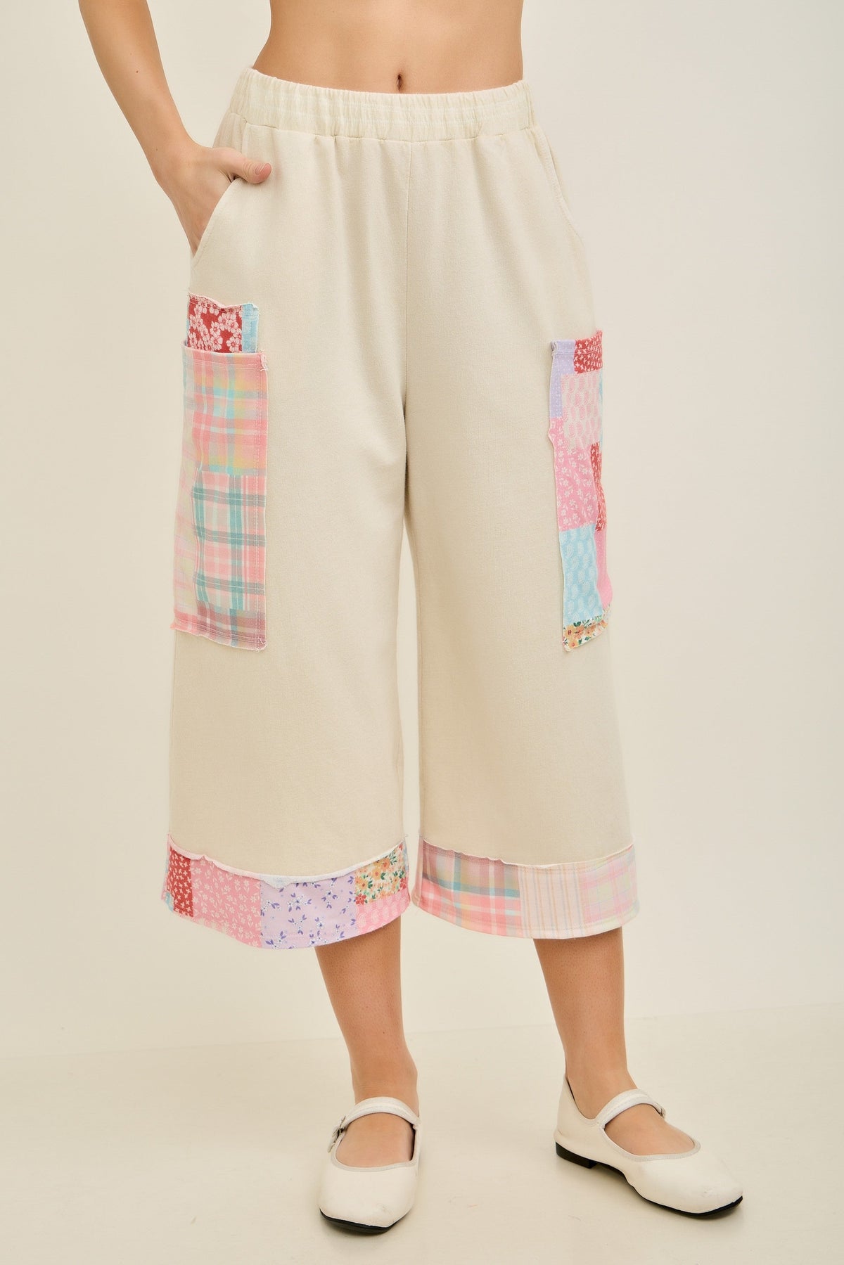 Patchwork Dreams Mineral Washed Pants In 3 Colors