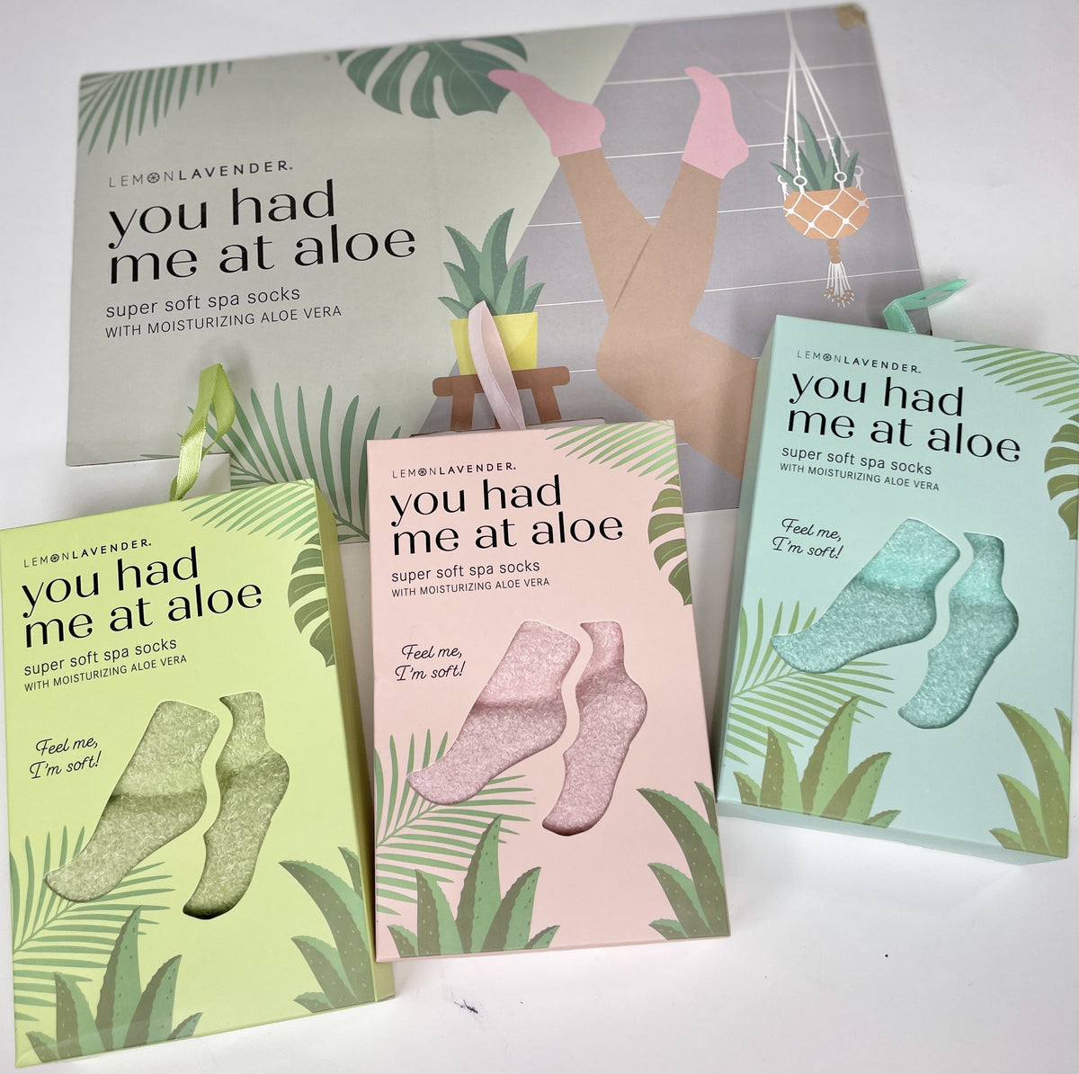 Lemon Lavender You Had Me At Aloe Spa Socks *Final Sale*