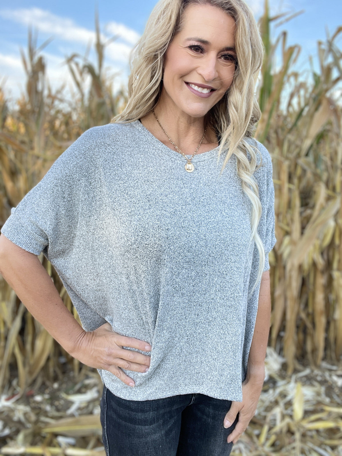 Mixed Tones Top *Final Sale*