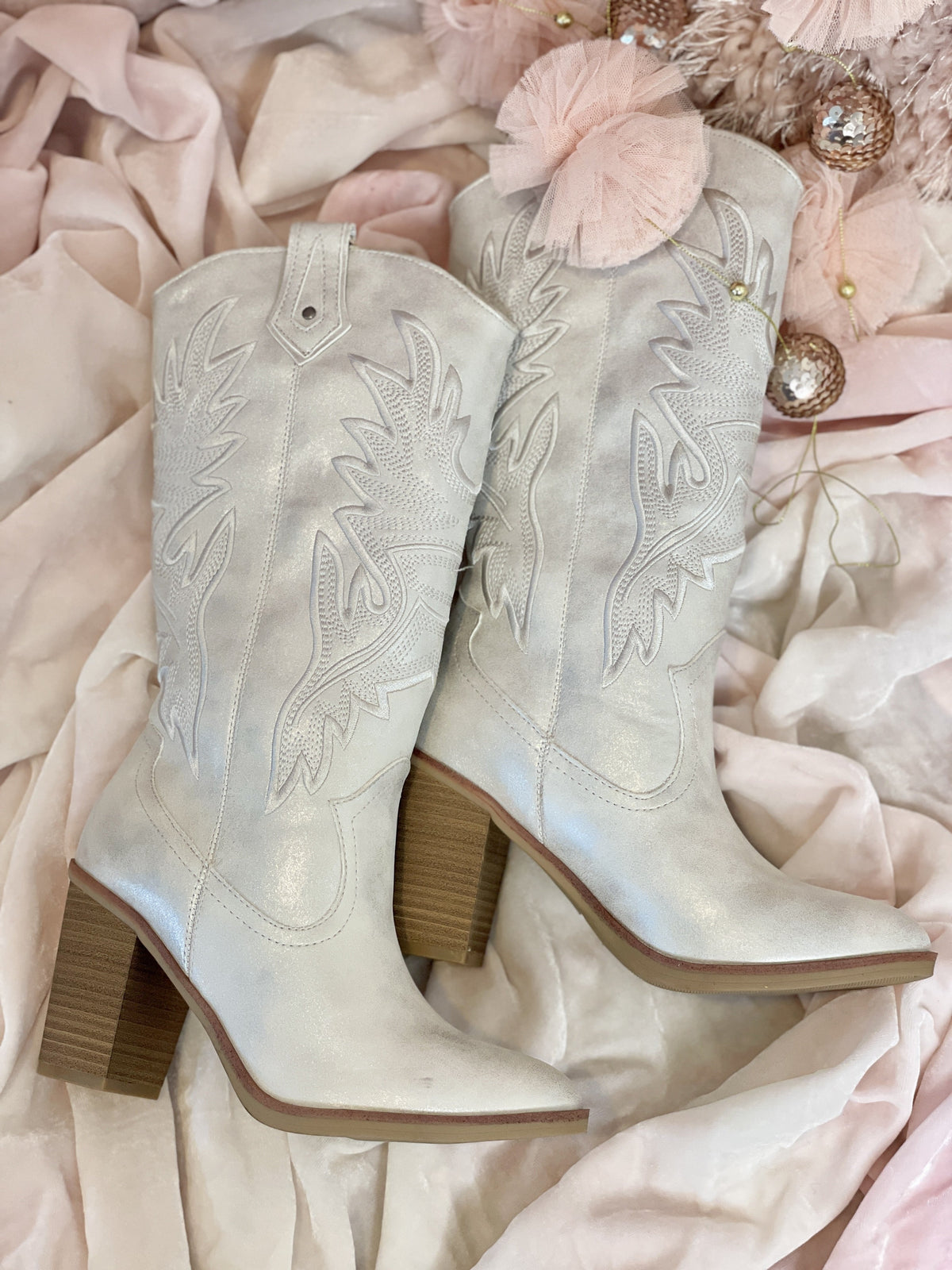 Taley Pearl White Tall Boots