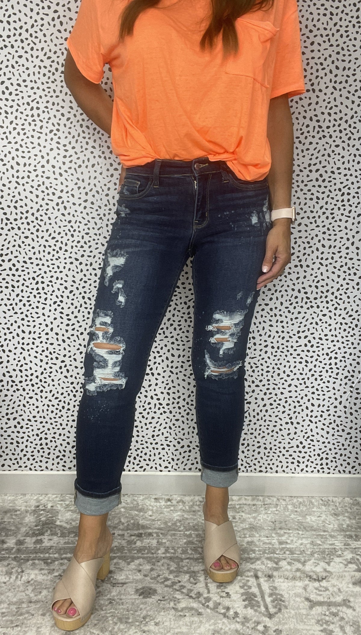 Judy Blue Shannon Boyfriend Distressed Jeans 198