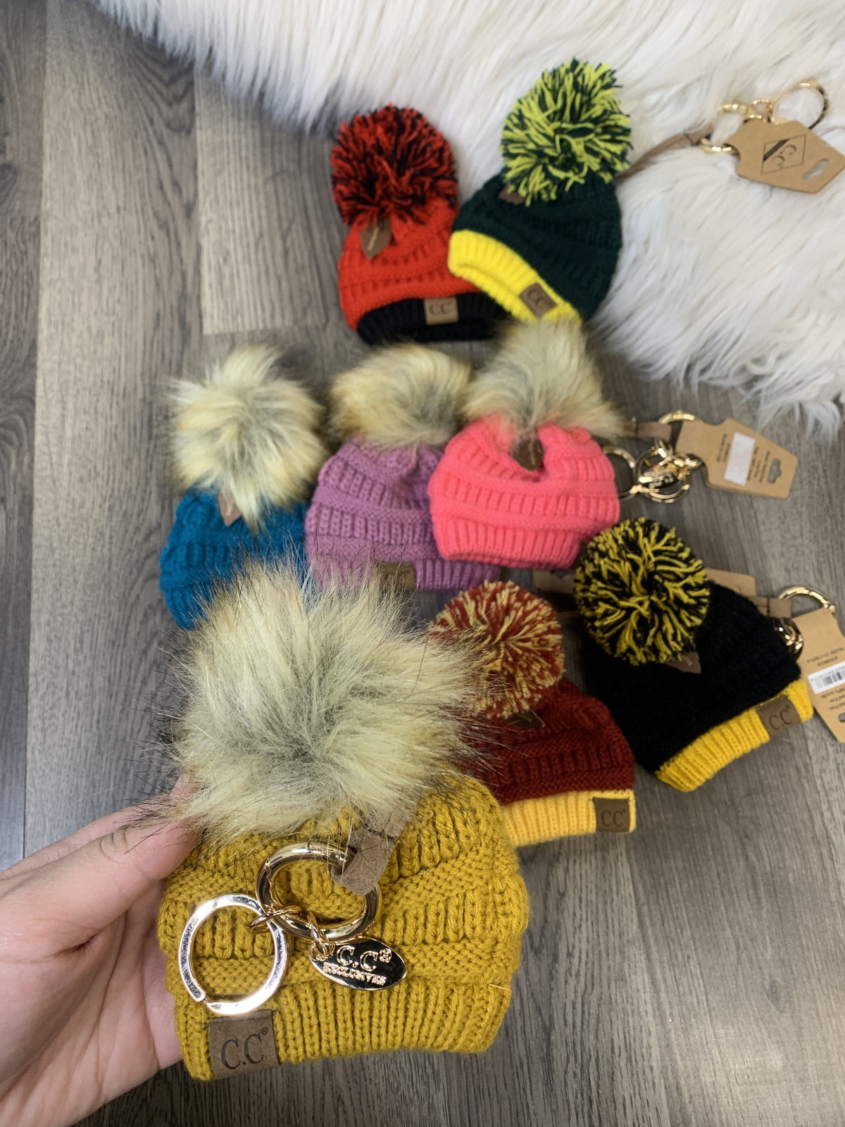Mini Pom Keychain