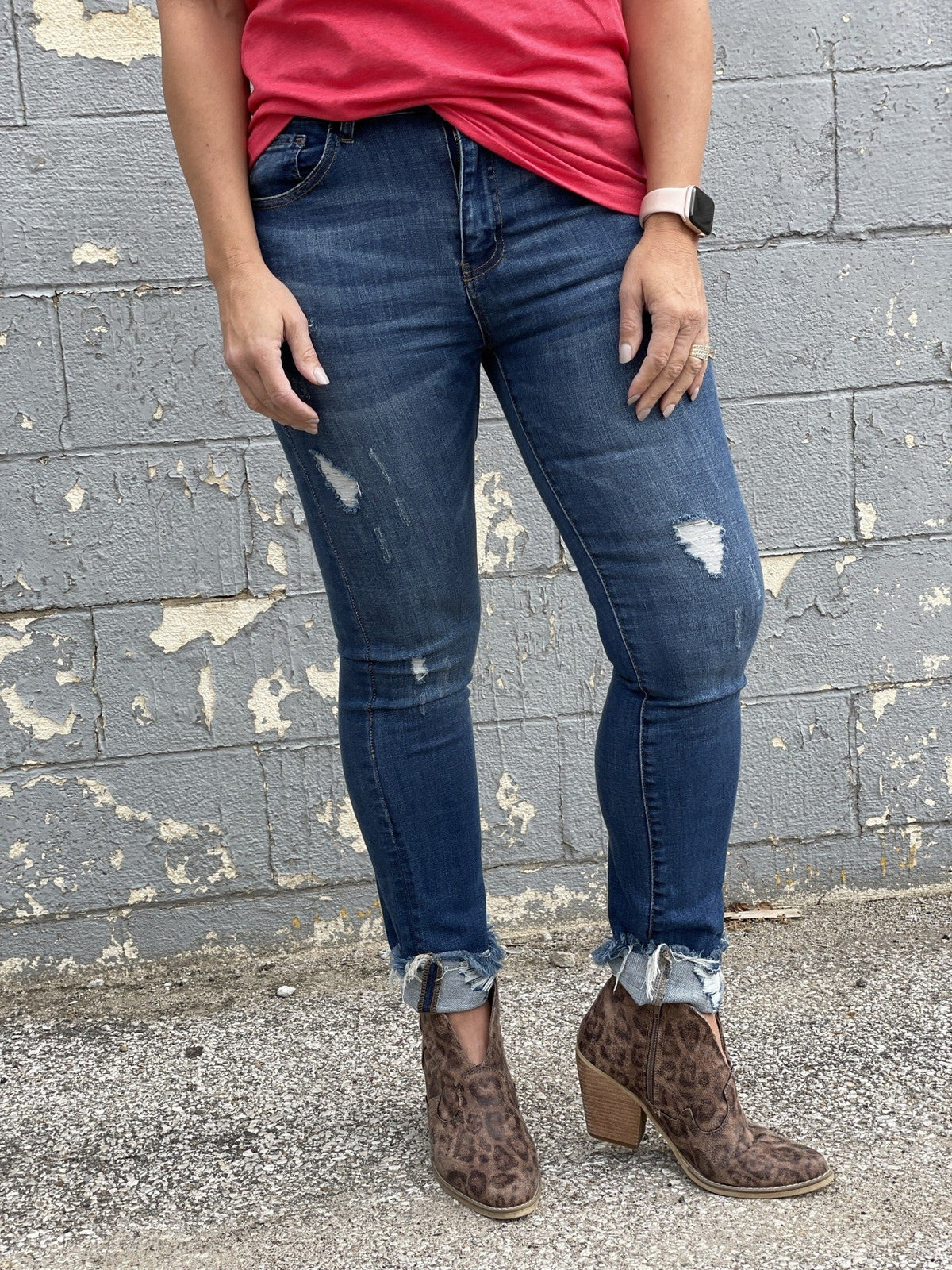Risen Sandy Frayed Cuff Ankle Straight Jeans 35D *Final Sale*