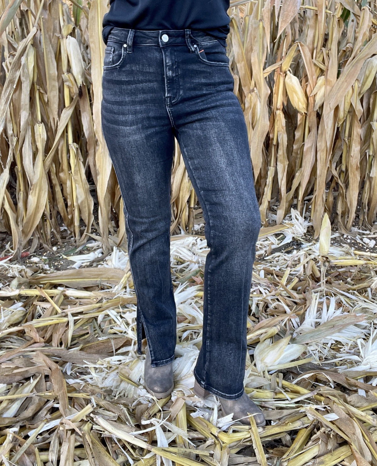 Risen Dixon Straight Leg Slit Hem Jeans 183 *Final Sale*