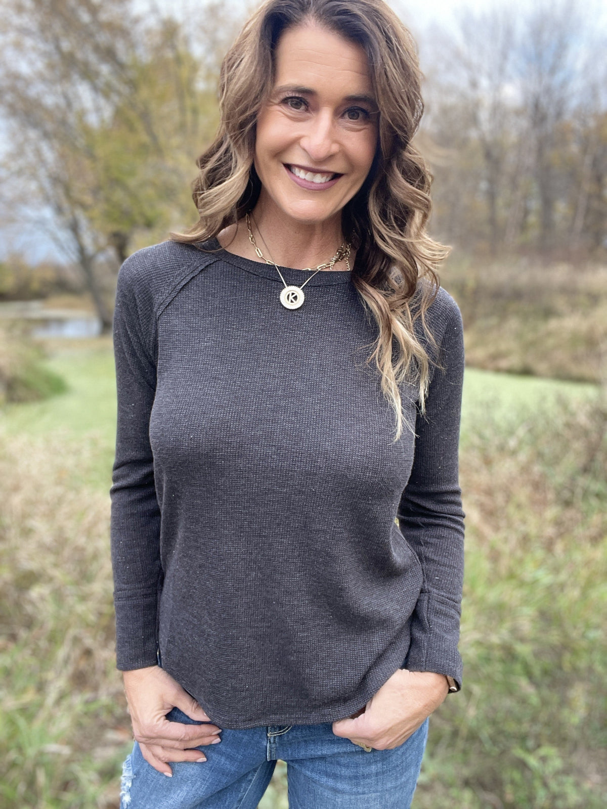 Wouldn't Miss It Waffle Long Sleeve Top In 4 Colors *Final Sale*