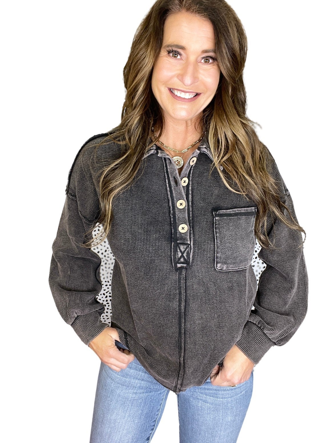 Can't Stop Won't Stop Collared Pullover In 3 Colors *Final Sale*
