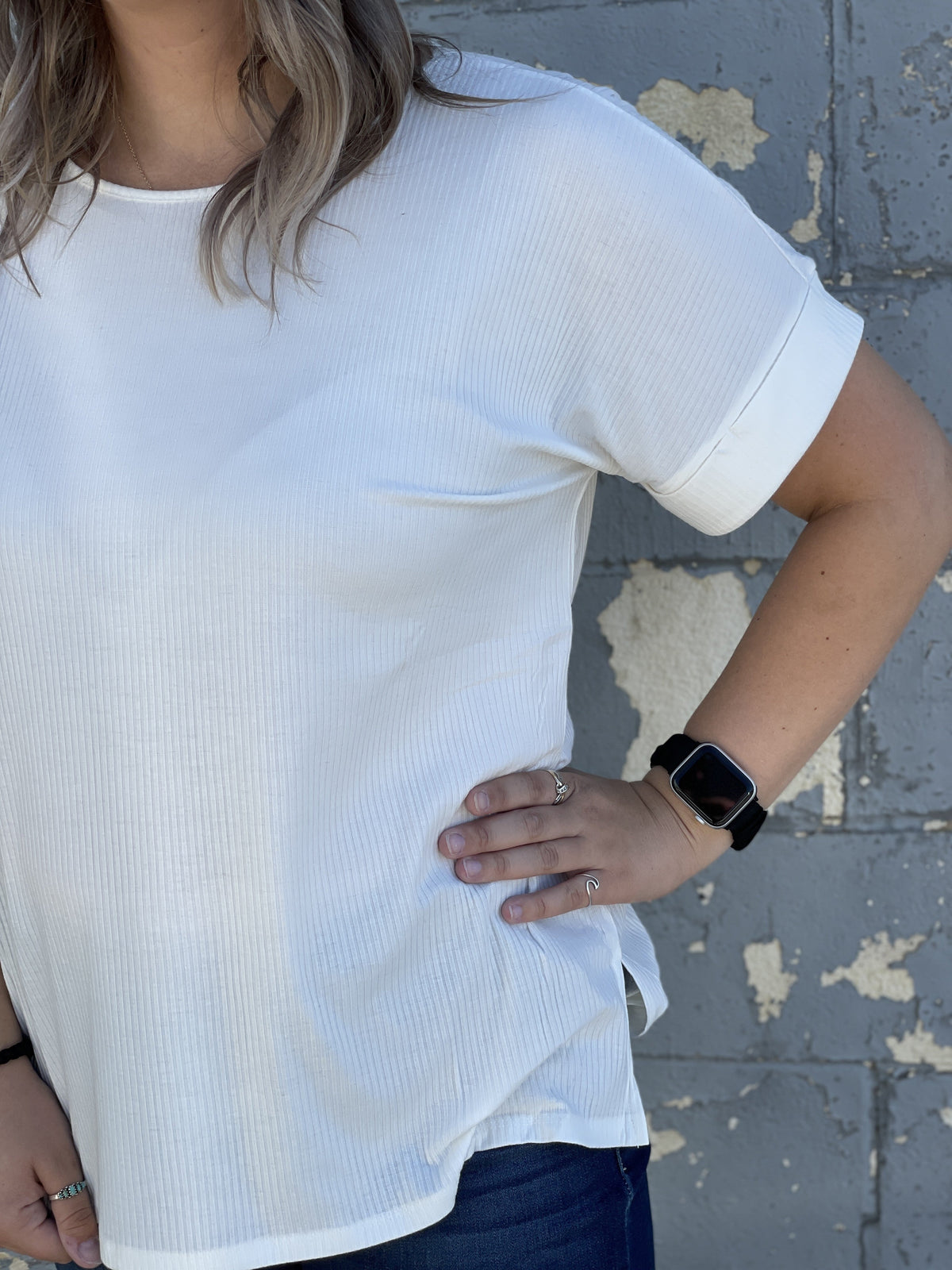 Curvy Cuffed Captains Tee *Final Sale*