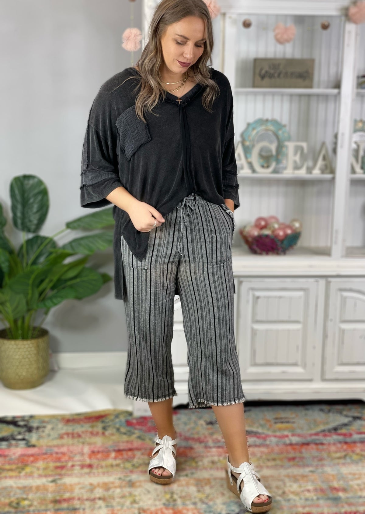 Pol Casual Chic Oversized Top In Ivory, Teal, Cherry *Final Sale*
