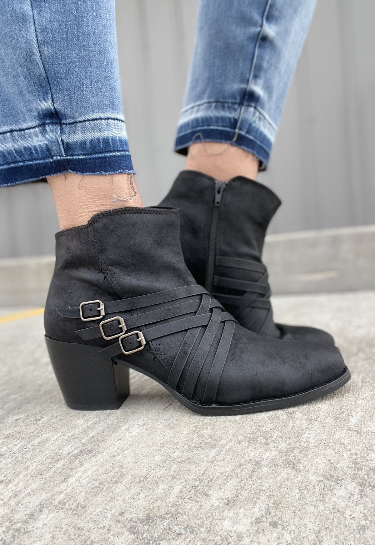 Black Crossing The Lines Booties *Final Sale*