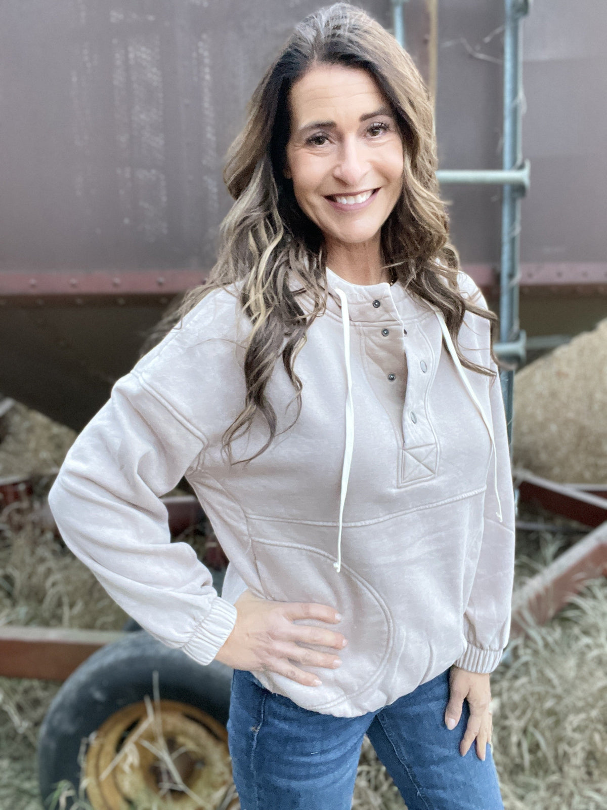 So Much Fun Hooded Drawstring Ice Wash Pullover In 5 Colors *Final Sale*