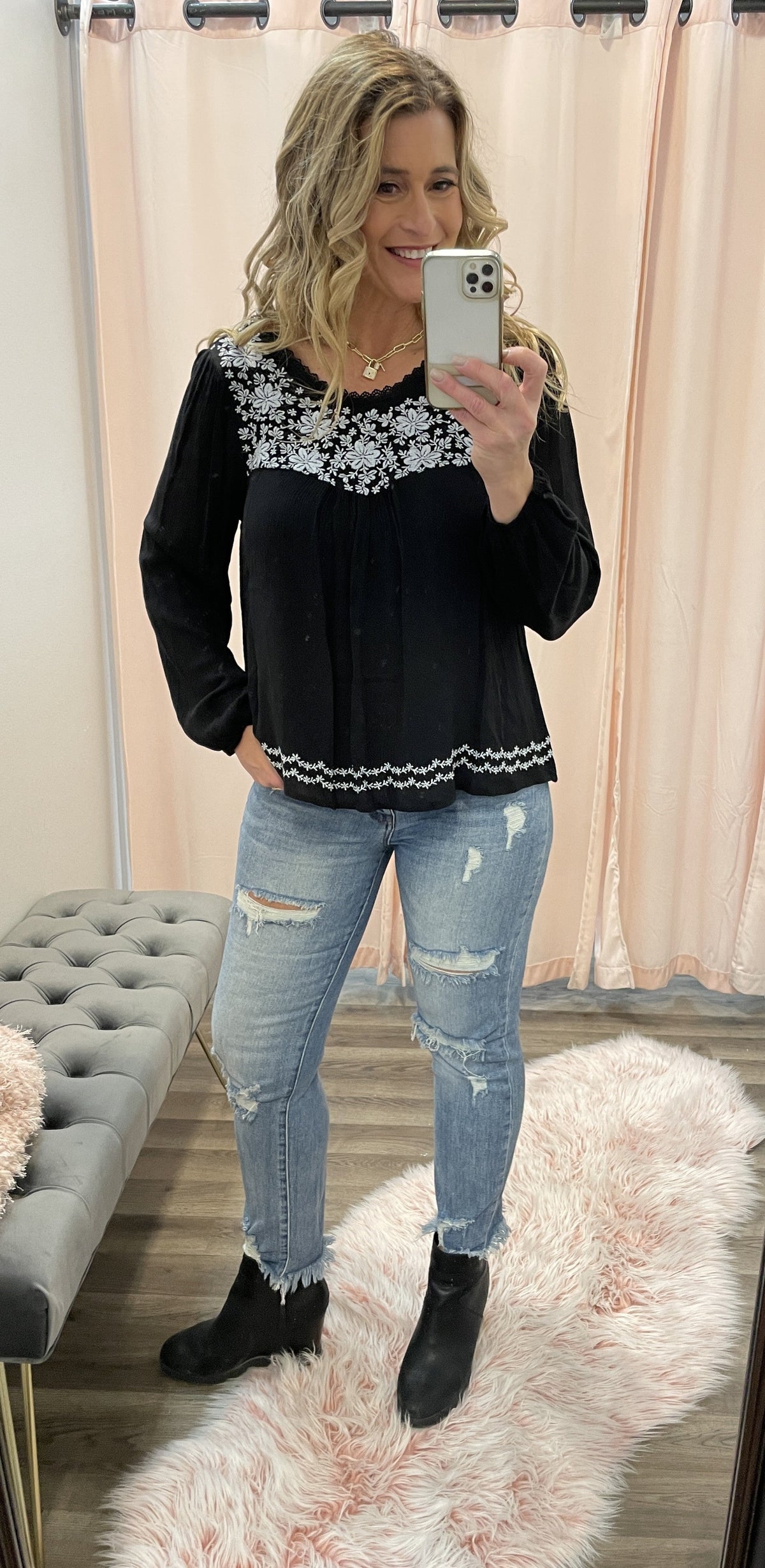 Midnight Floral Top *Final Sale*