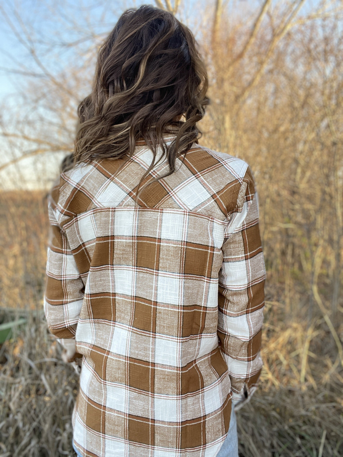 We Got You Plaid Button Up Shirt In 4 Colors: Pink, Camel, Teal, Purple *Final Sale*