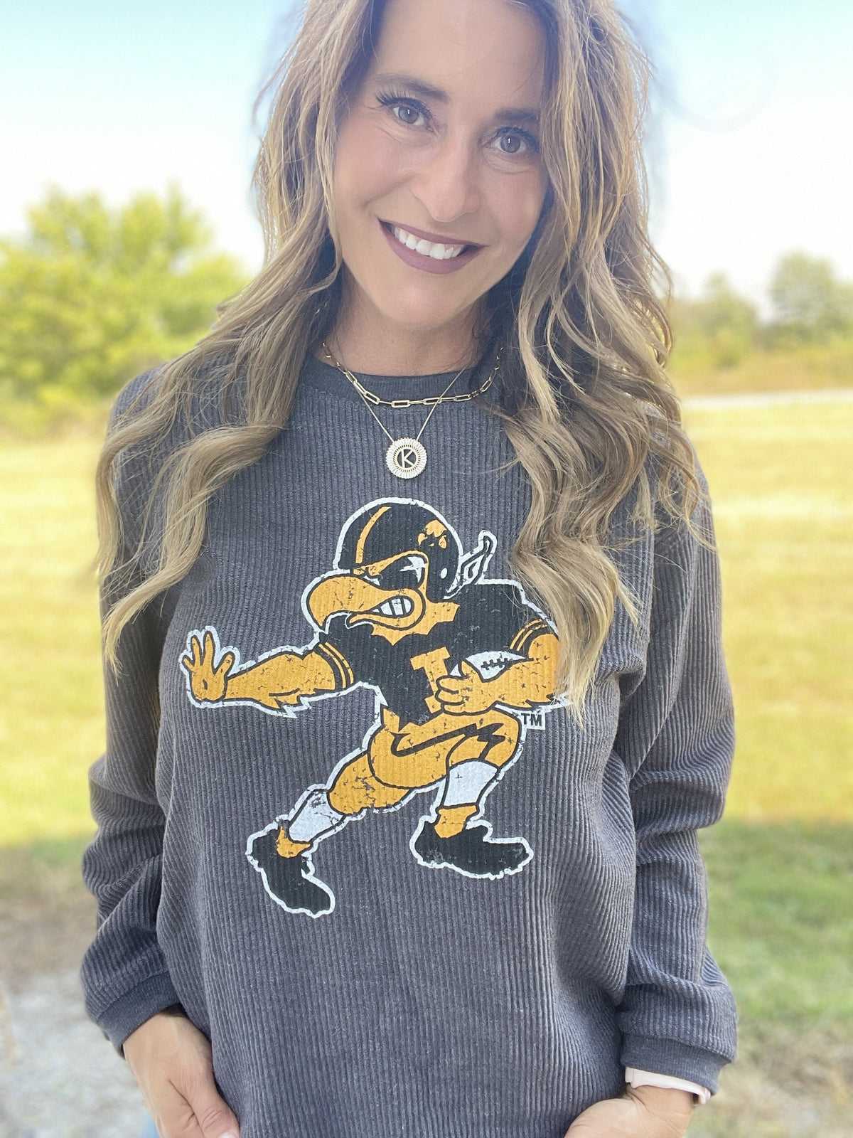 Football Herky Corded Crewneck