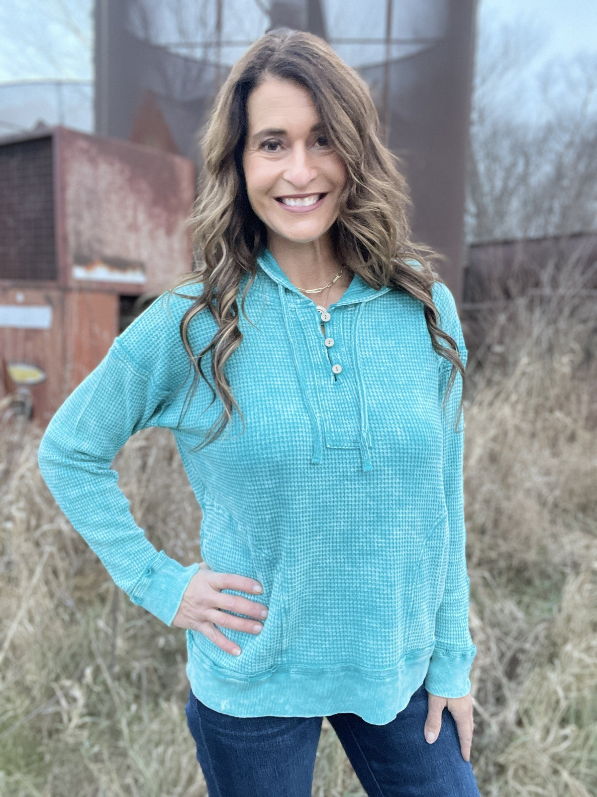 Everyday Is A Great Day Frosted Baby Waffle Knit Hoodie in 5 Colors *Final Sale*