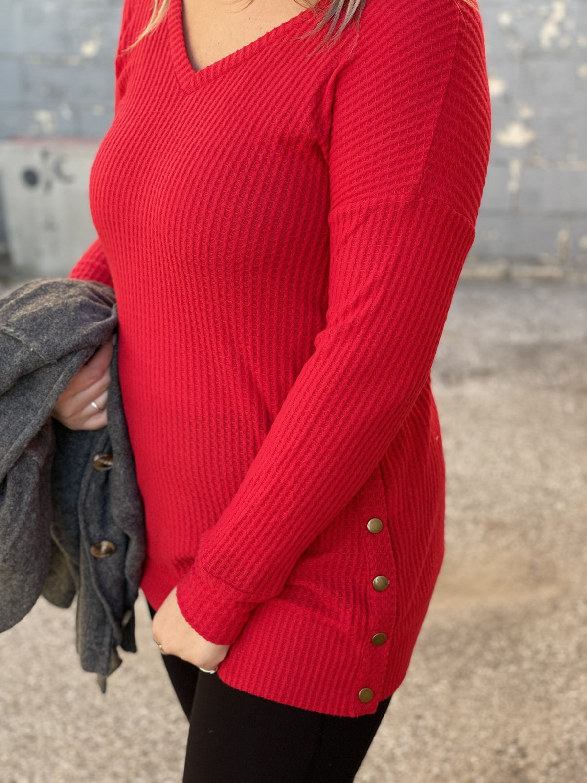 Snap Around Waffle Top *Final Sale*