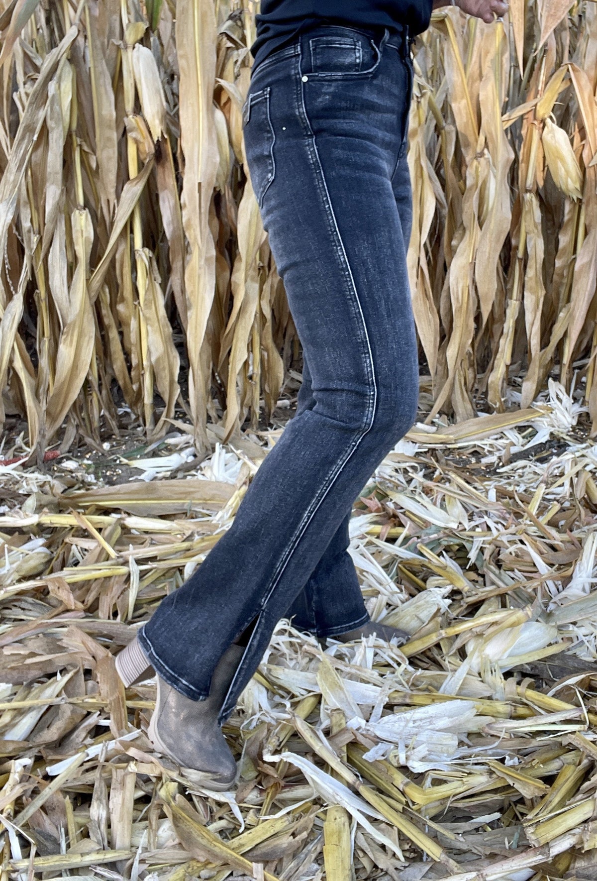Risen Dixon Straight Leg Slit Hem Jeans 183 *Final Sale*