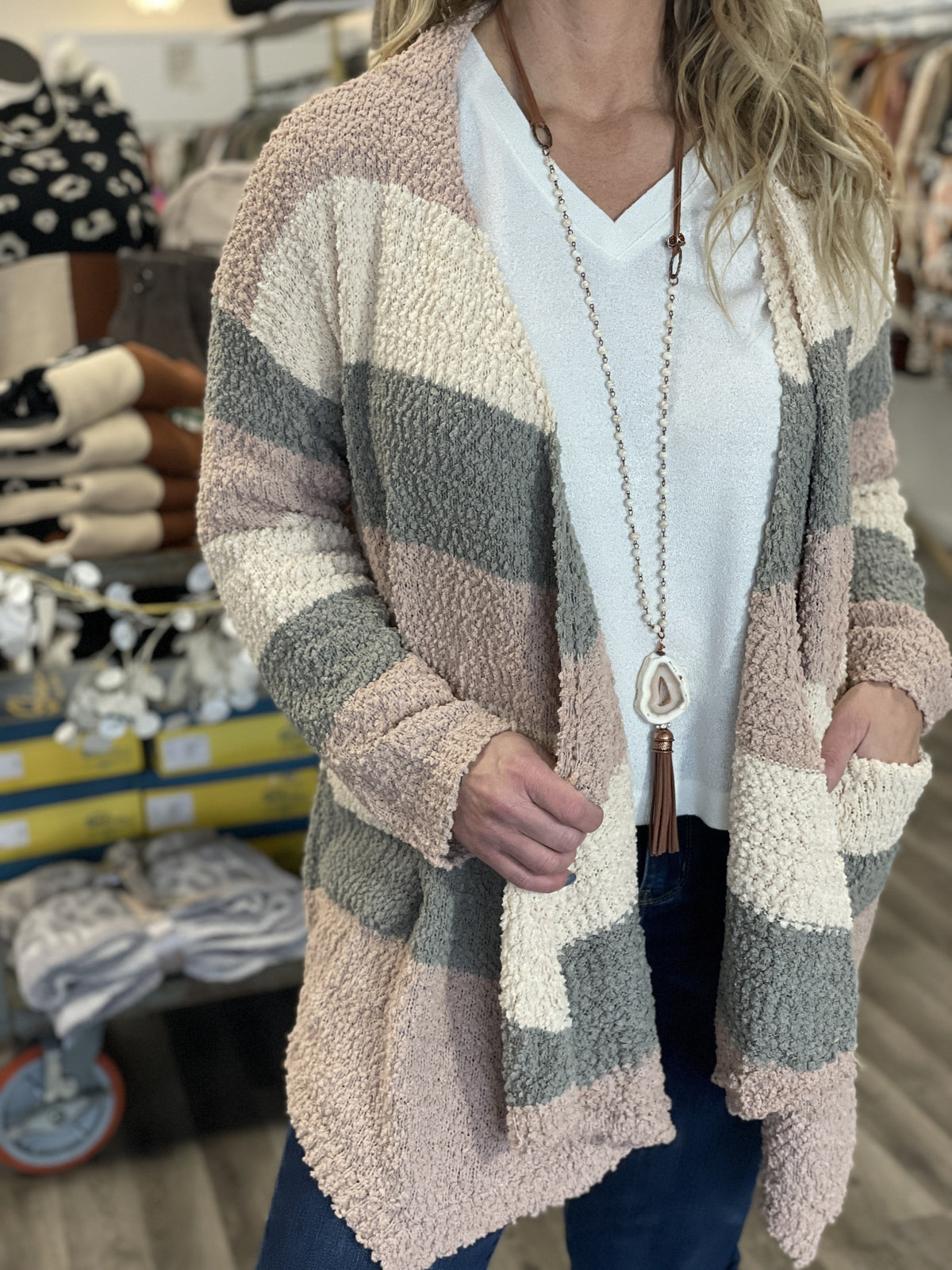 Neutral Cascade Cardigan *Final Sale*