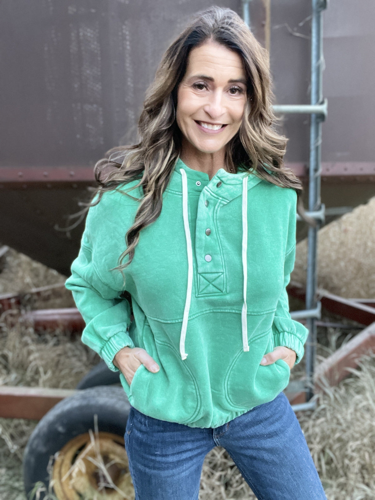 So Much Fun Hooded Drawstring Ice Wash Pullover In 5 Colors *Final Sale*