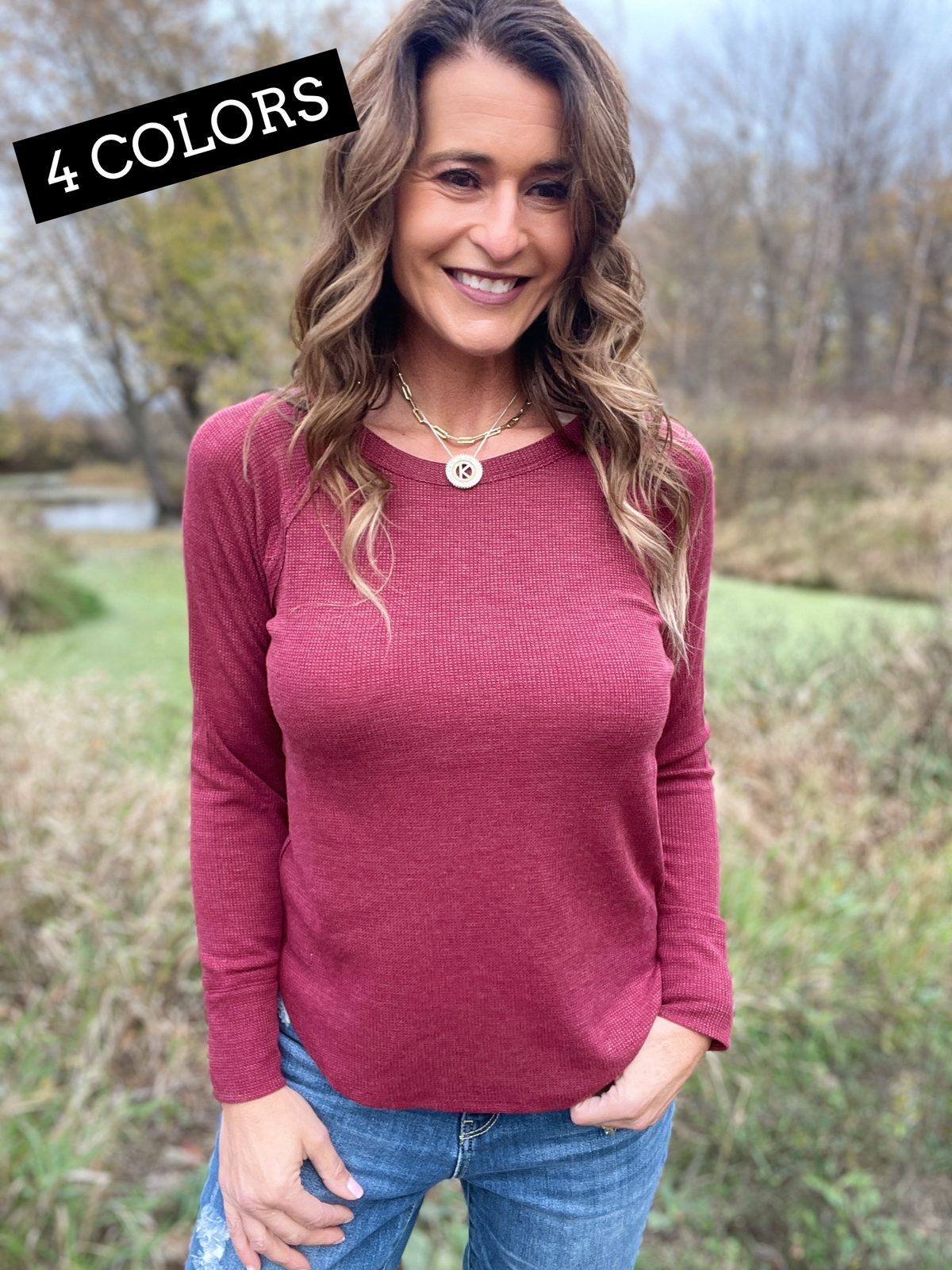 Wouldn't Miss It Waffle Long Sleeve Top In 4 Colors *Final Sale*