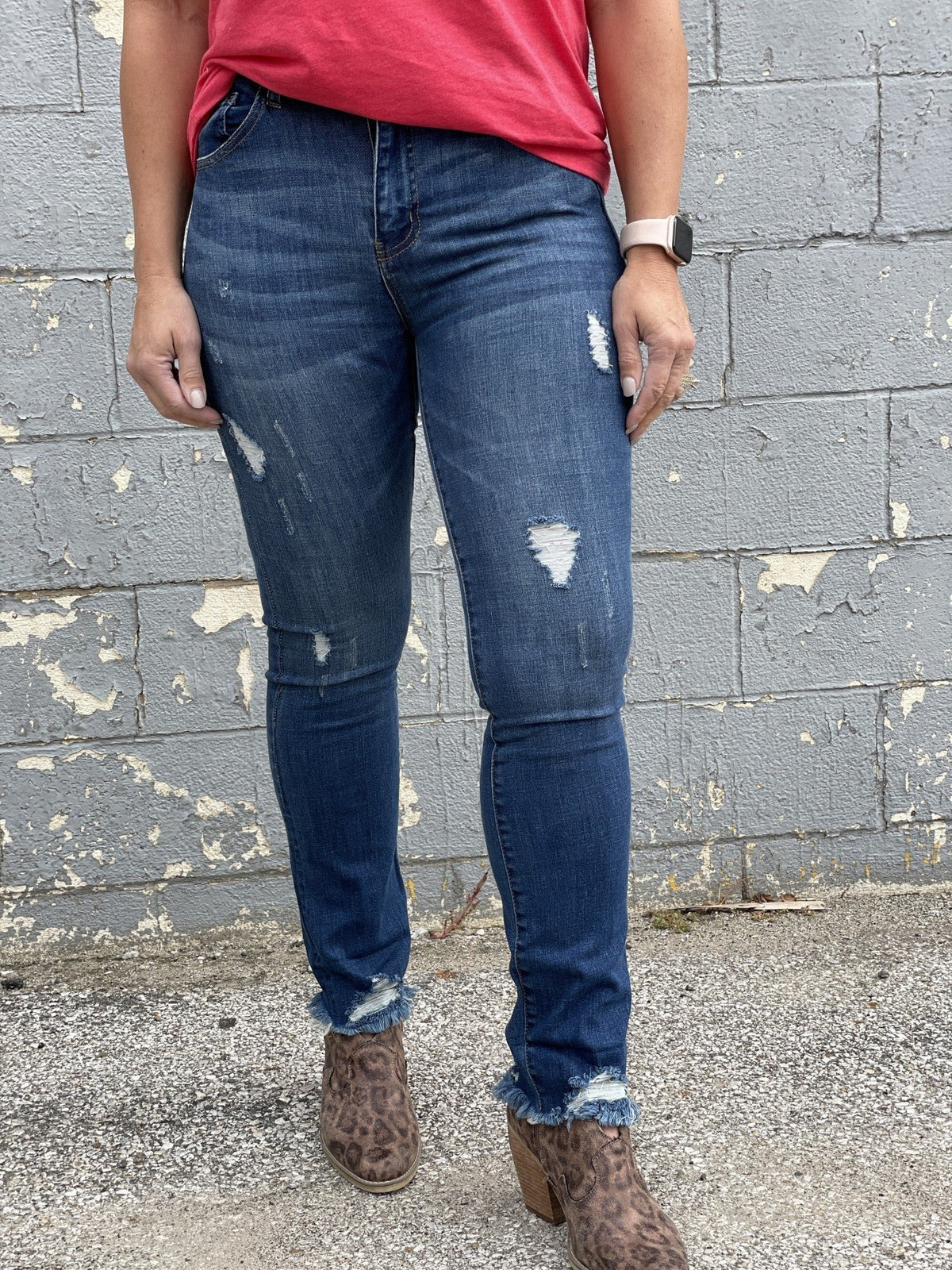 Risen Sandy Frayed Cuff Ankle Straight Jeans 35D *Final Sale*