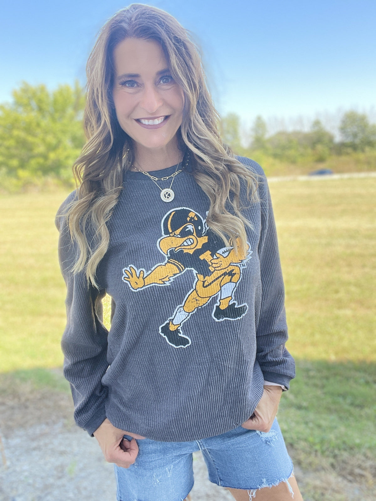 Football Herky Corded Crewneck
