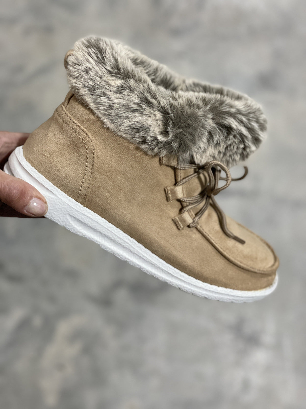 Gyspy Jazz Tan Farren Faux Fur Trim Loafer *Final Sale*