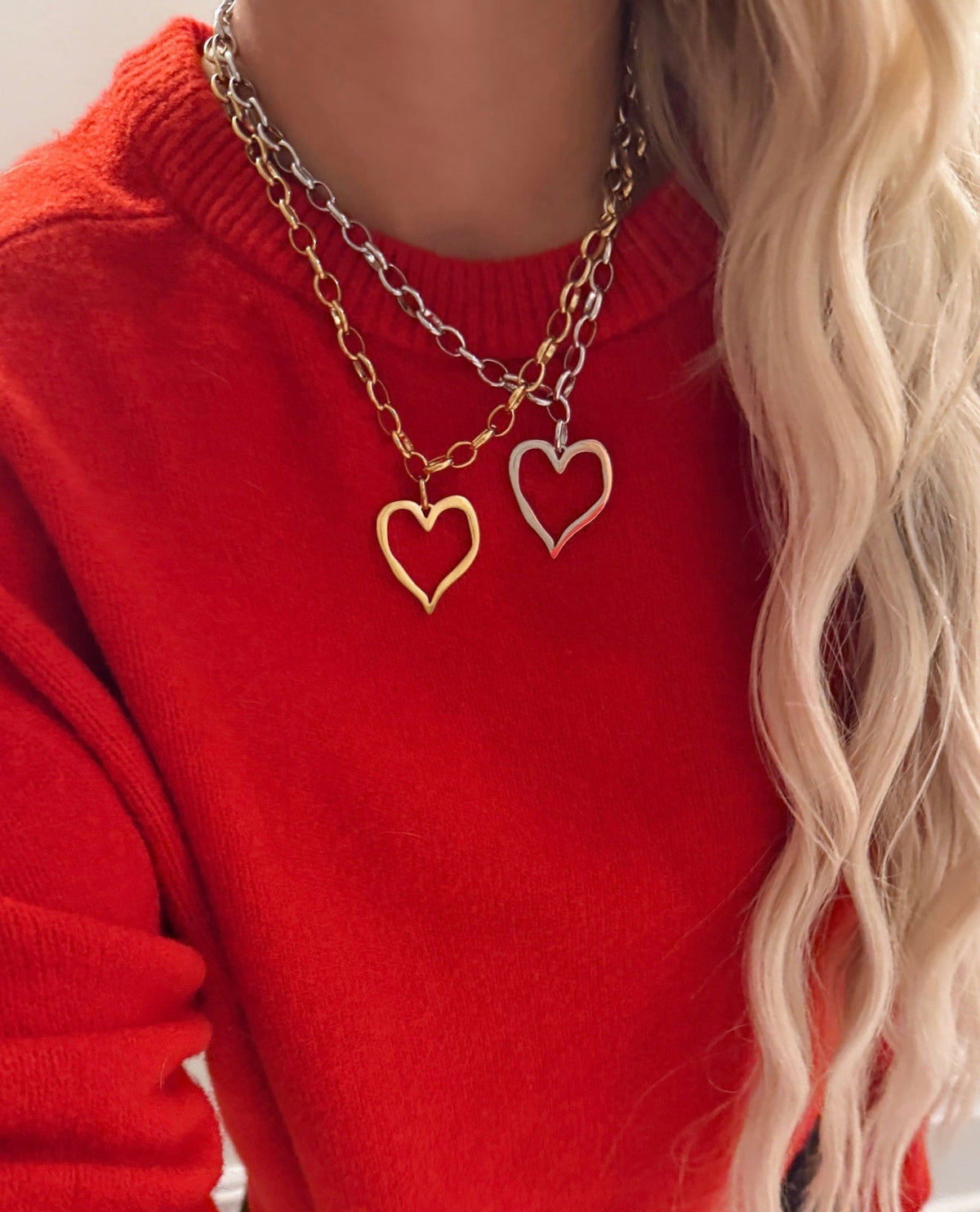 LARGE OPEN HEART NECKLACE