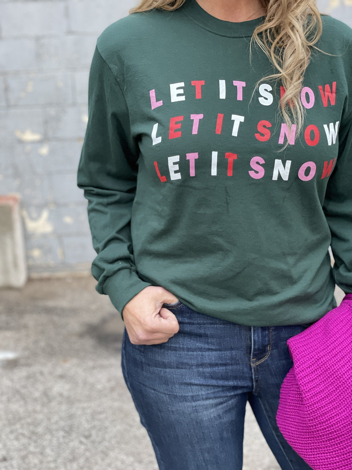 Let It Snow Crewneck LS Tee *Final Sale*