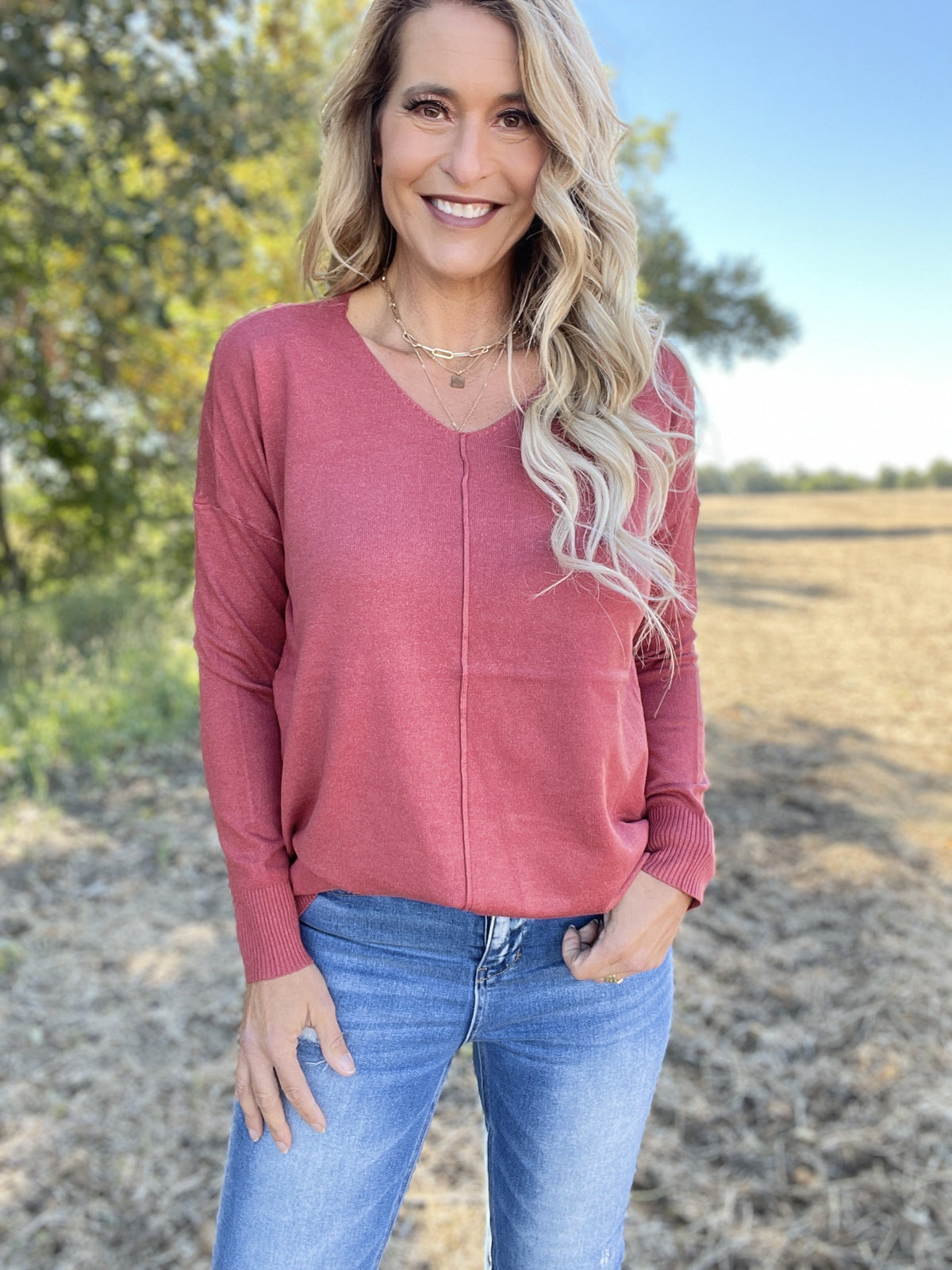 Keep On Dreaming Seamed Sweater *Final Sale*