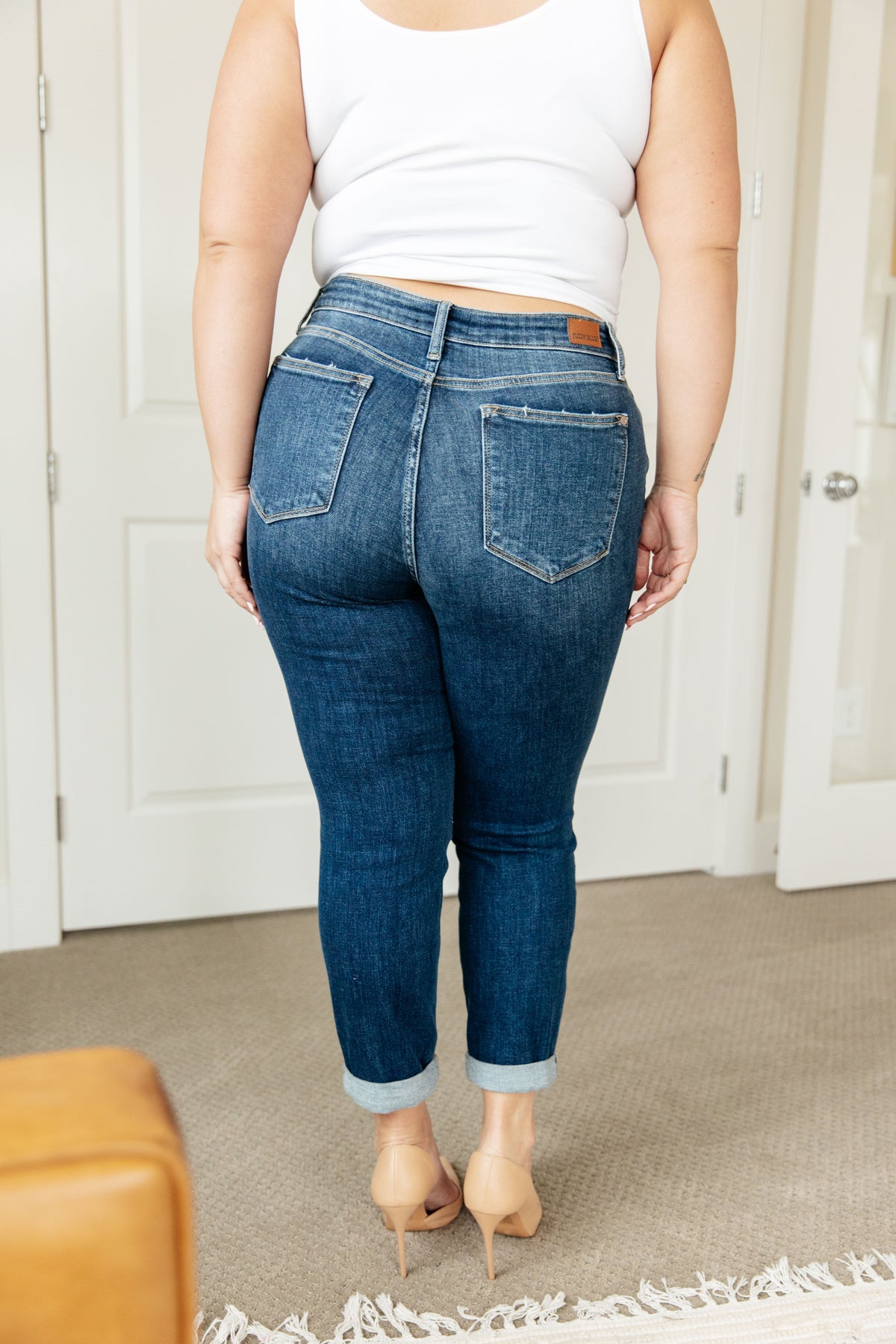 Judy Blue Lindie Midrise Cuffed Boyfriend Jeans - duplicate