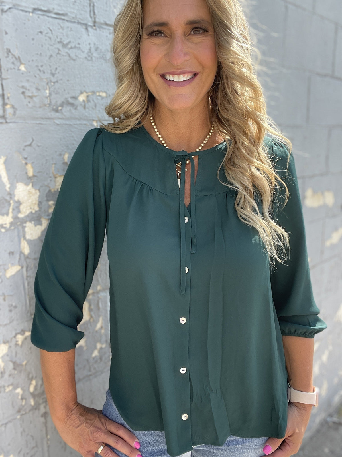 Forest Crimson Dressy Top *Final Sale*