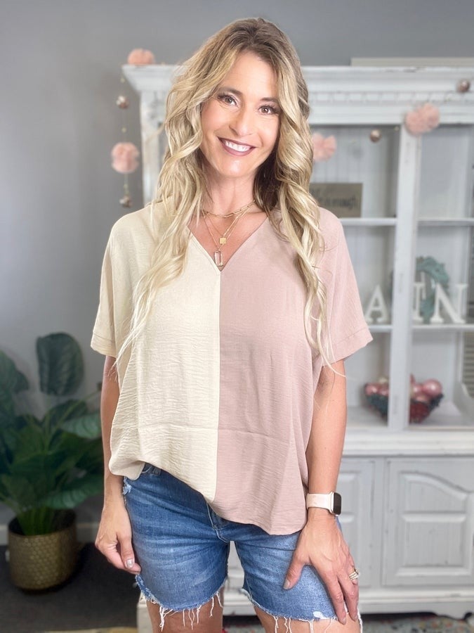 Split Up the Middle Boxy Top *Final Sale*