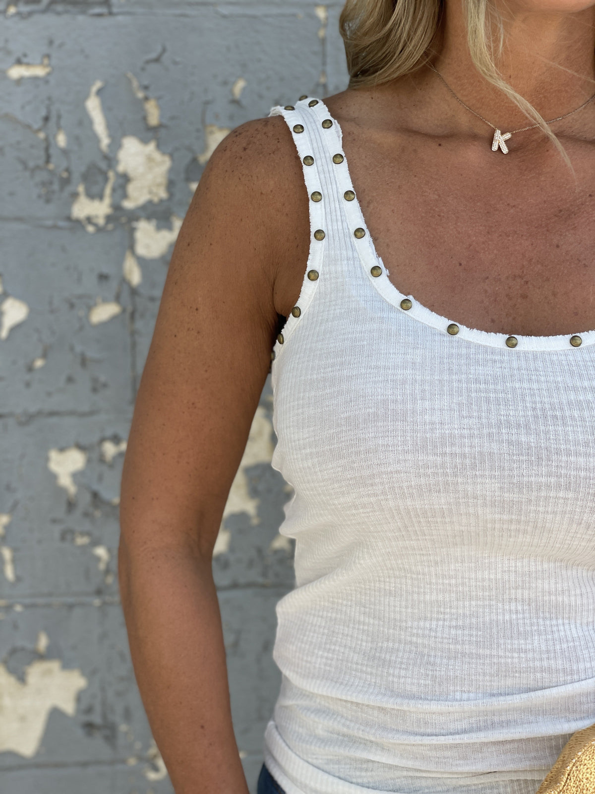 Pol Studded Glory Tank Top In 5 Colors *Final Sale*