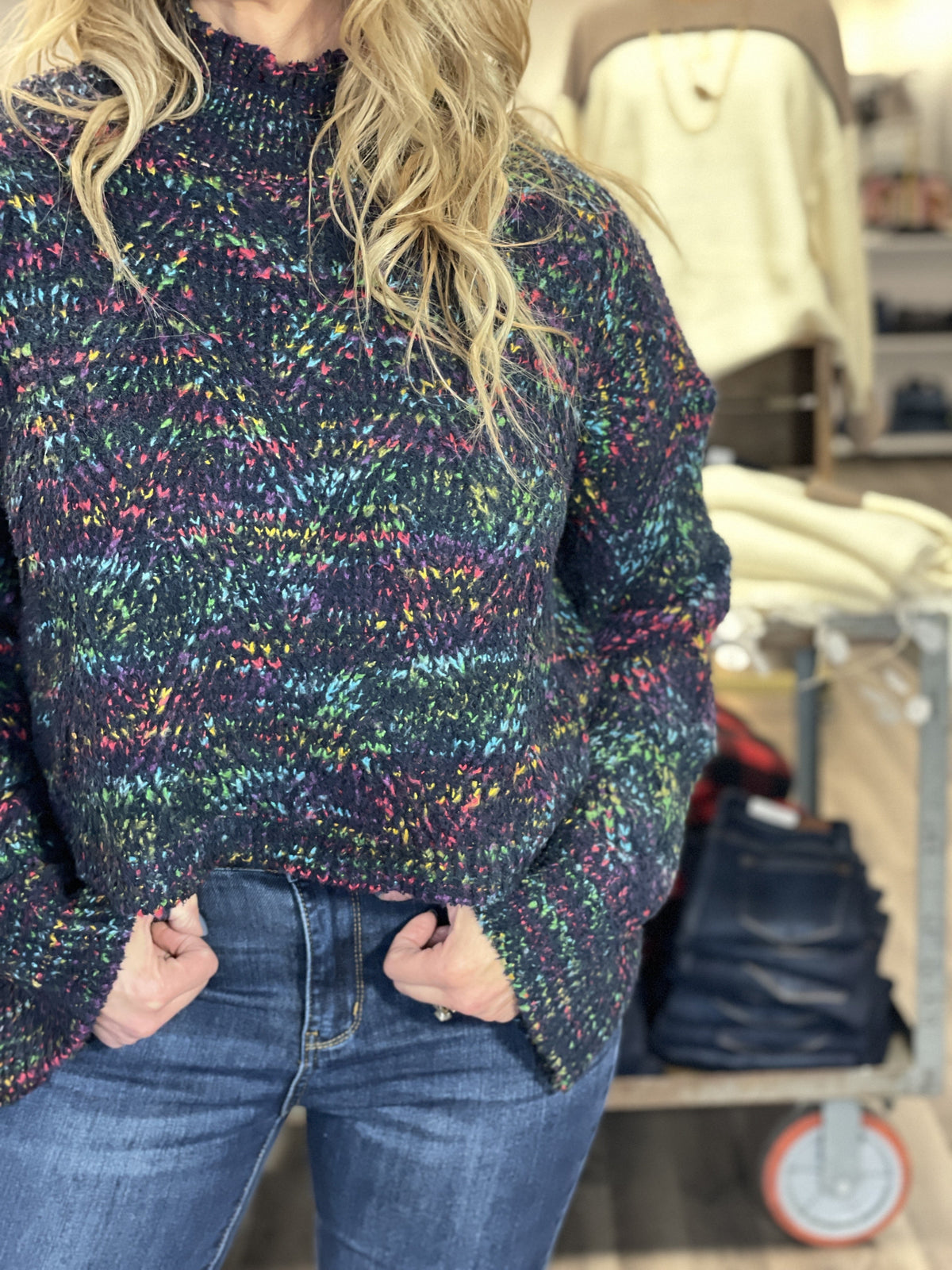 Pol Rainbow Sprinkles Sweater In 2 Colors *Final Sale*