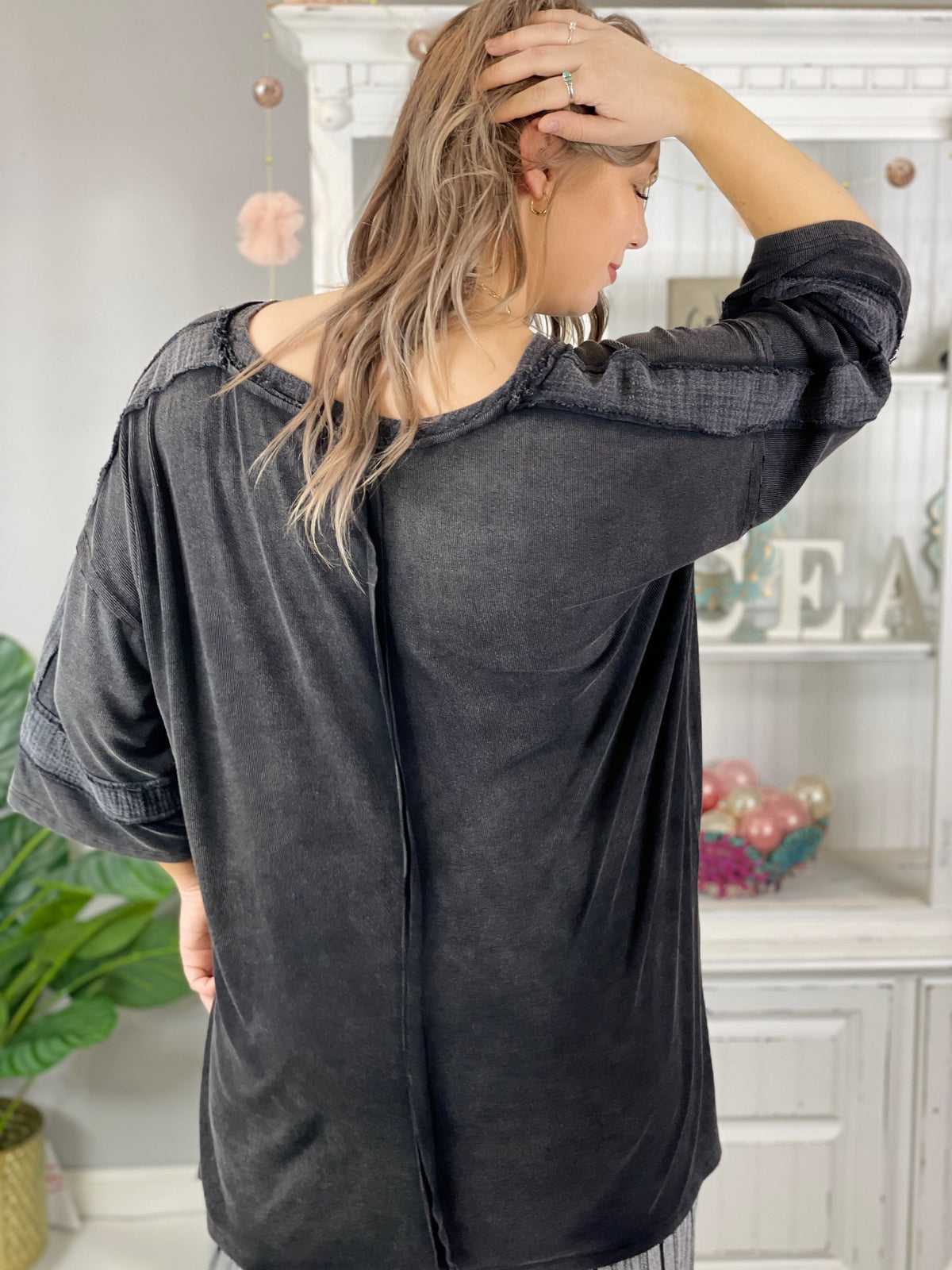 Pol Casual Chic Oversized Top In Ivory, Teal, Cherry *Final Sale*
