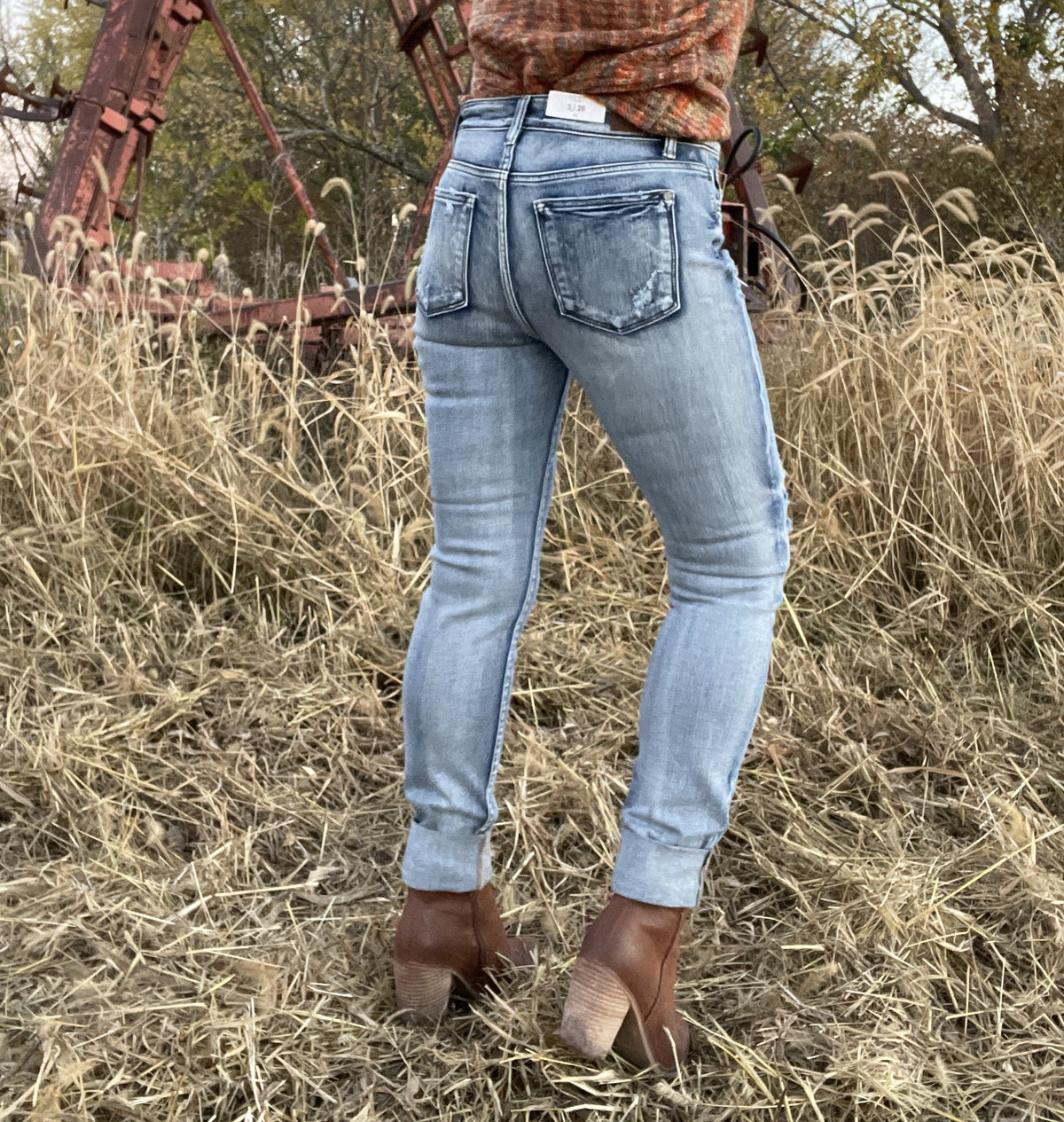 Judy Blue Kepra Button Front Distressed Cuffed Boyfriend Jean 396 *Final Sale*
