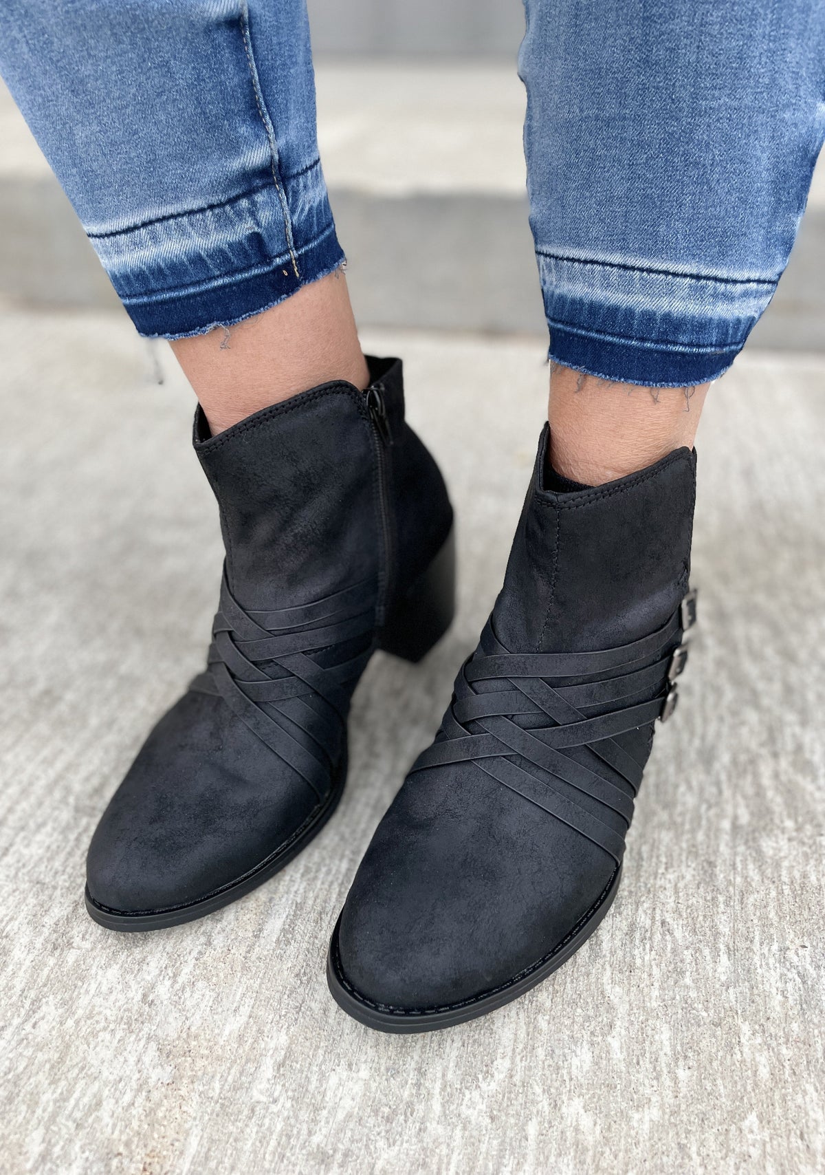 Black Crossing The Lines Booties *Final Sale*