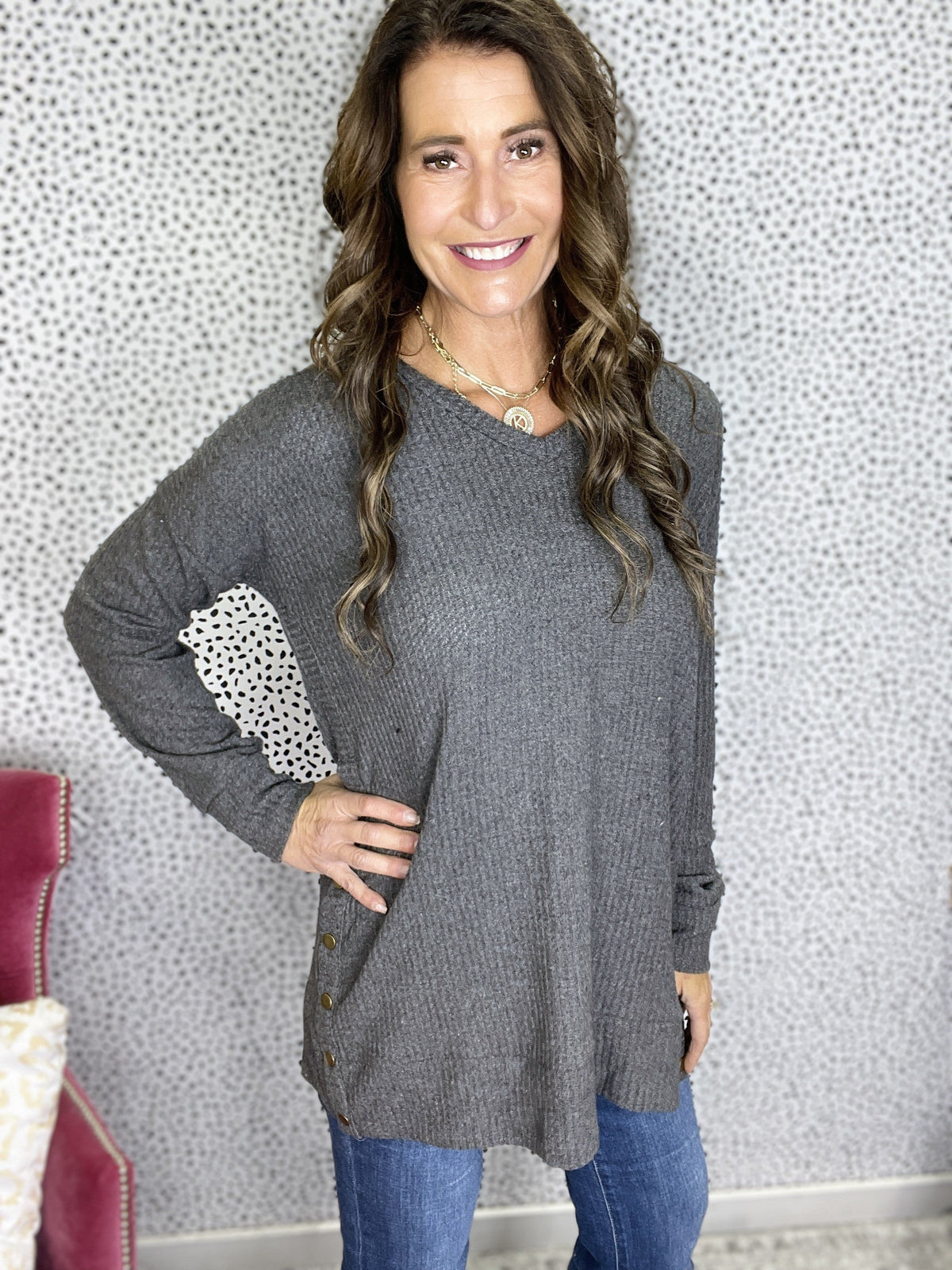 In A Snap Waffle Knit Top In 4 Colors *Final Sale*