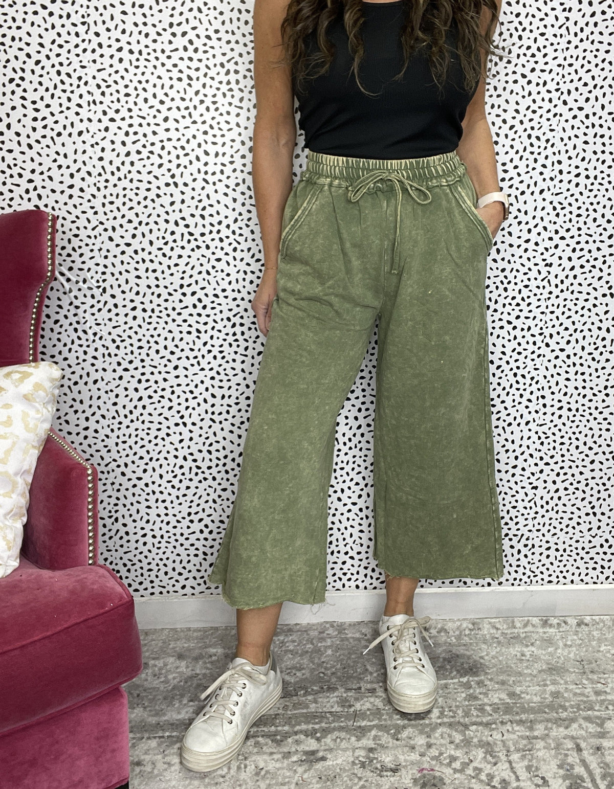 Iced Details Taking It Easy Lounge Pants Olive *Final Sale*
