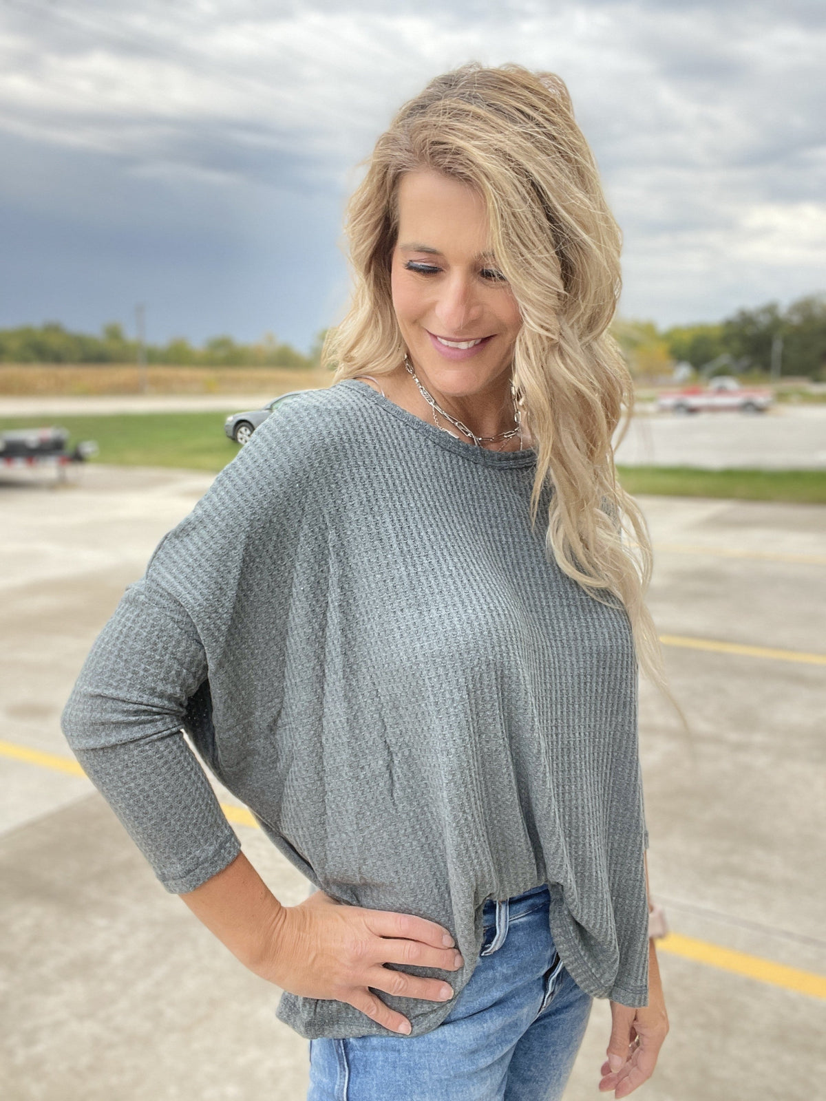 Teal Smoke Top *Final Sale*