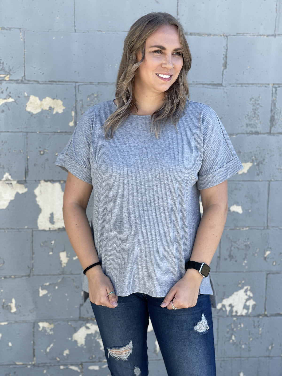 Curvy Cuffed Captains Tee *Final Sale*