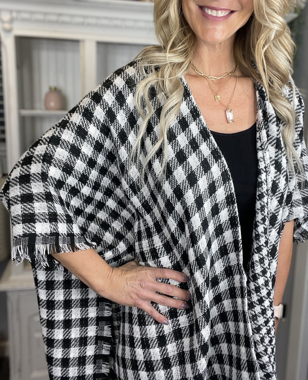 Check Mate Plaid Poncho *Final Sale*