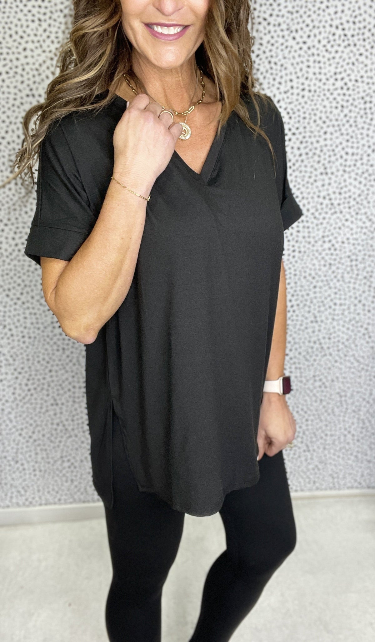 Going For It Buttery Soft VNeck Short Sleeve Lounge Set In Black *Final Sale*