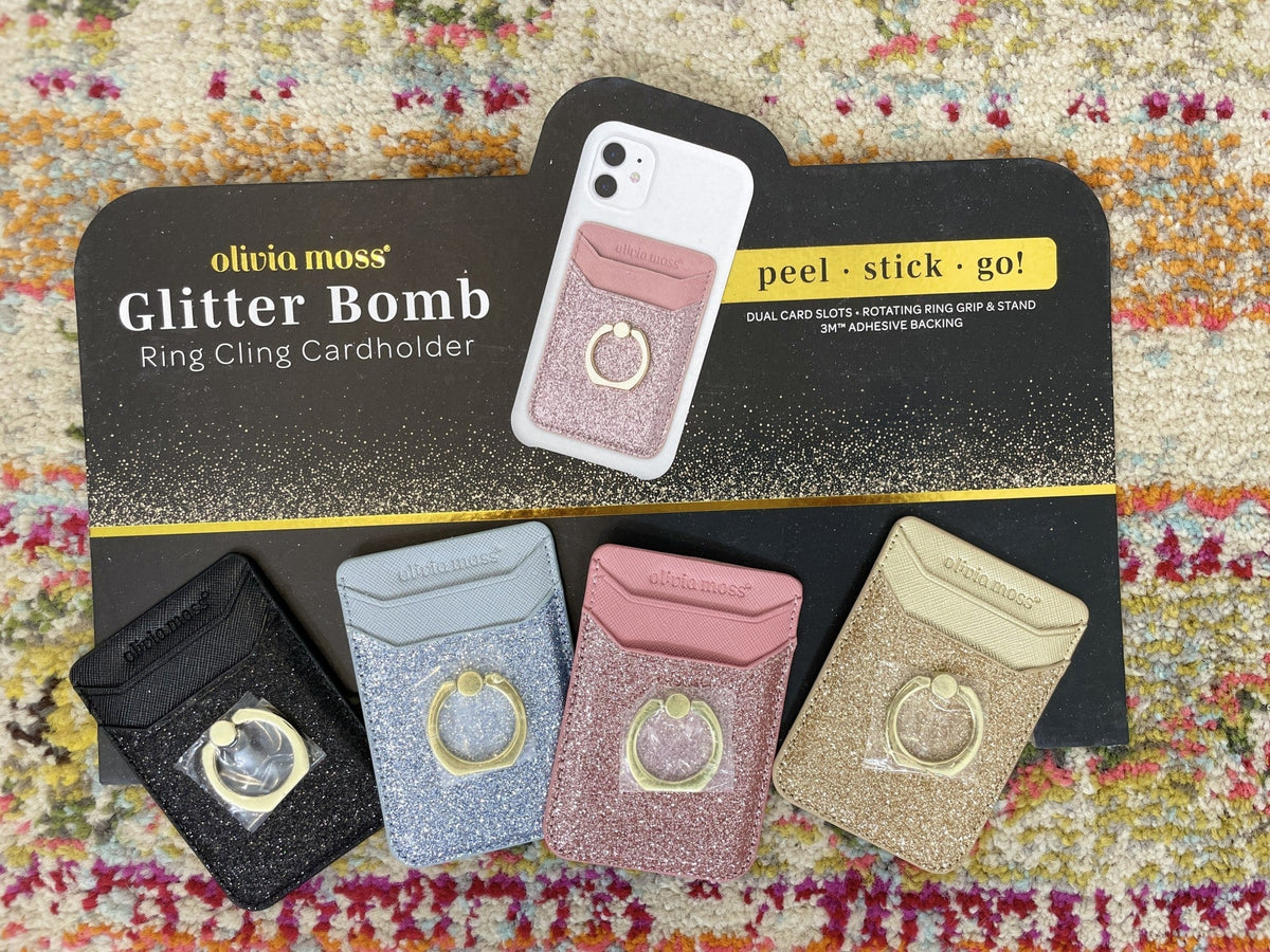 Glitter Bomb Ring Cling Cellphone Cardholder *Final Sale*