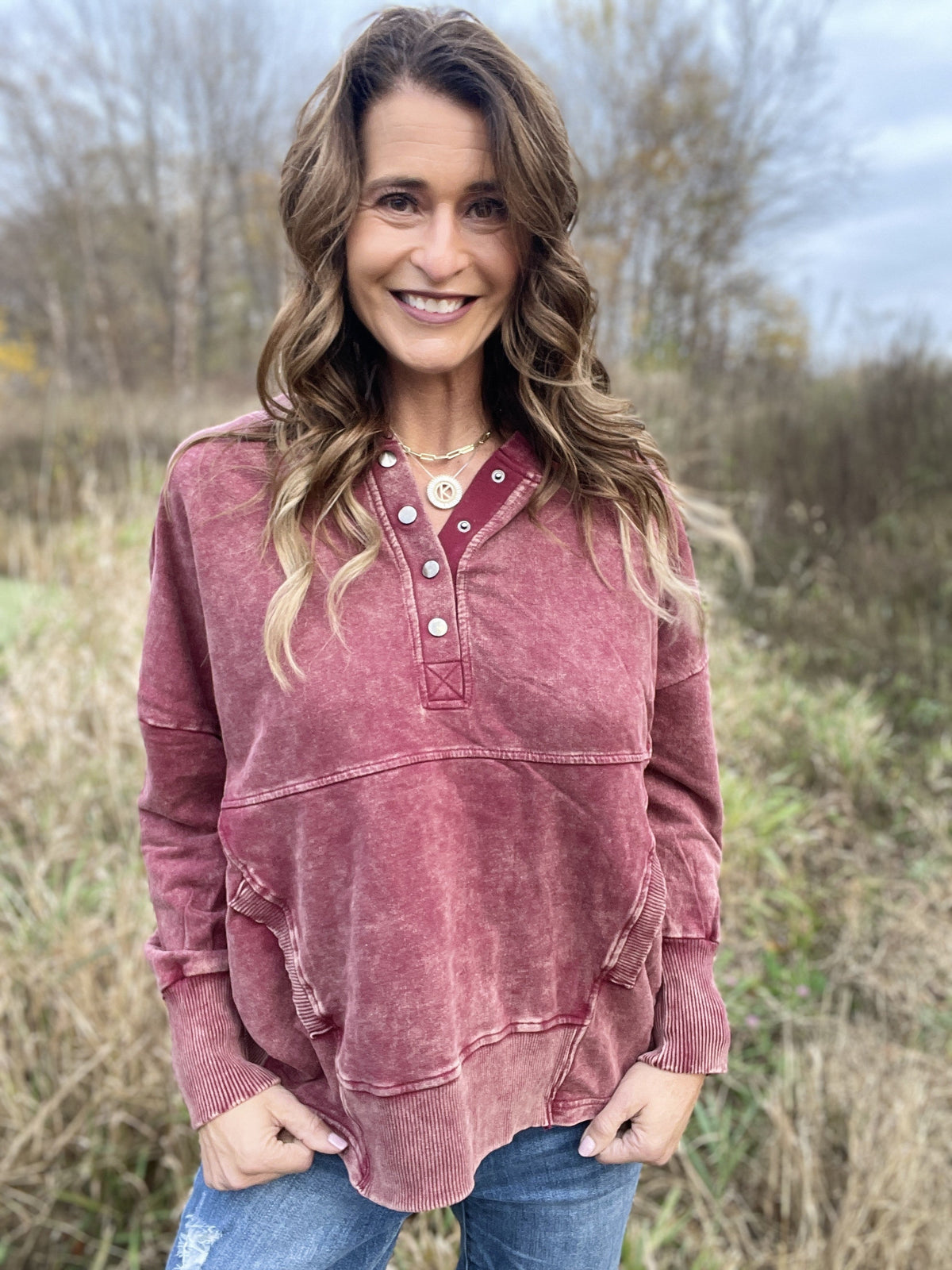 Casual Occasions Acid Wash Kangaroo Pocket Hoodie In 3 Colors *Final Sale*
