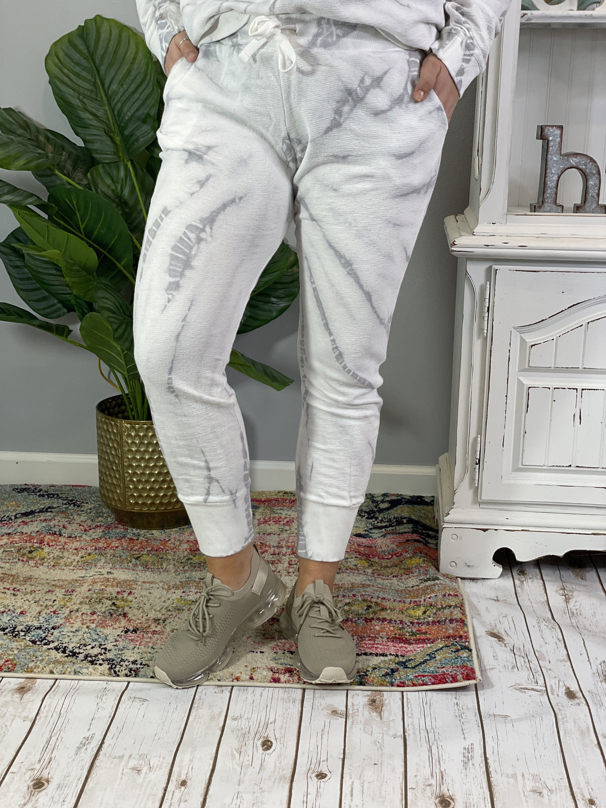 White Lightning Swirl Dye Joggers *Final Sale*