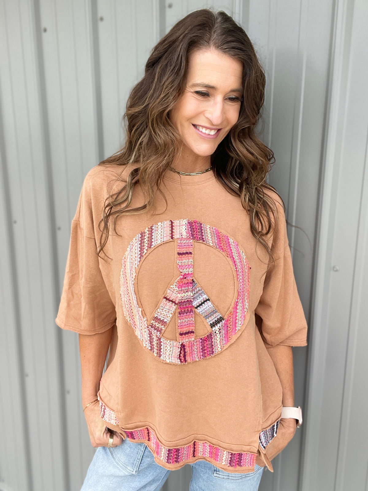 Know Peace Knit Top In 4 Colors: Rose, Oatmeal. Camel, Sage *Final Sale*